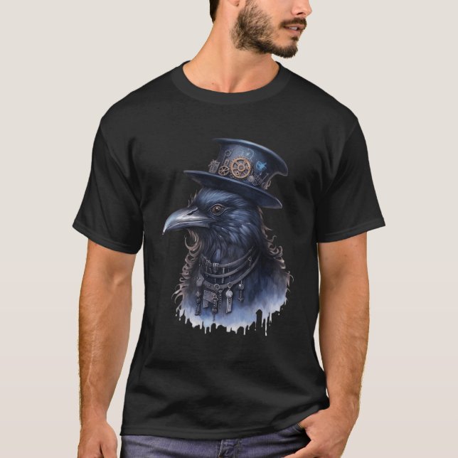 Ancient Steam Punk Raven Magical Creatures Of The  T-Shirt (Front)