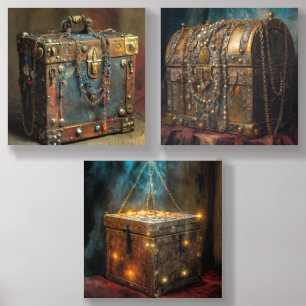 Ancient Steampunk Treasure Chest Acrylic Photo Tile