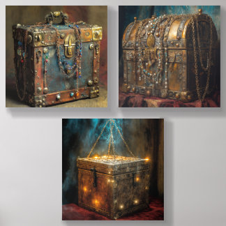 Ancient Steampunk Treasure Chest Acrylic Photo Tile