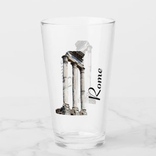 Ancient stone columns glass