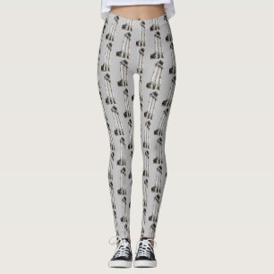 Ancient stone columns on gray leggings
