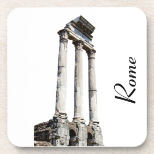 Ancient stone columns square beverage coaster