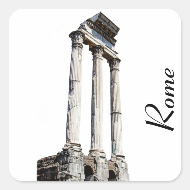 Ancient stone columns square sticker (Front)