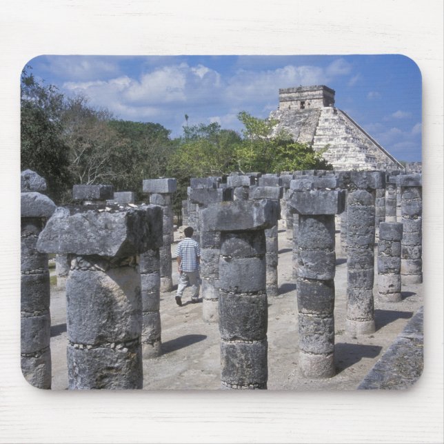 Ancient Stone pillars in Chichen Itza. Central Mouse Pad (Front)