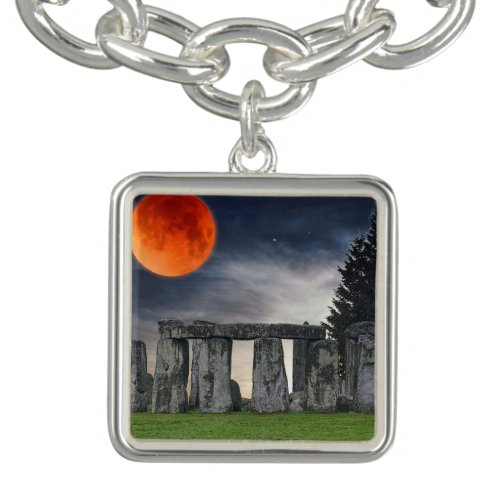 Ancient Stonehenge  Mystical Red Full Moon Bracelet
