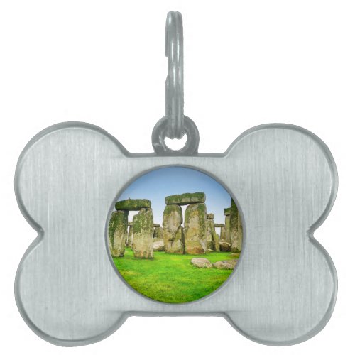 Ancient Stonehenge Standing Stones in Summer Art Pet ID Tag