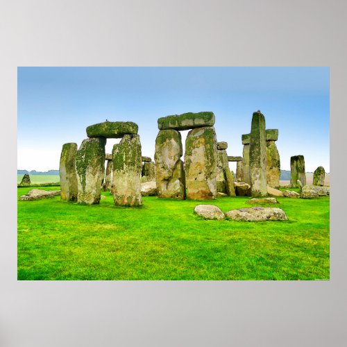 Ancient Stonehenge Standing Stones in Summer Art Poster