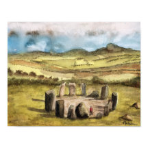 Ancient Stones, Ireland, Watercolour, poster