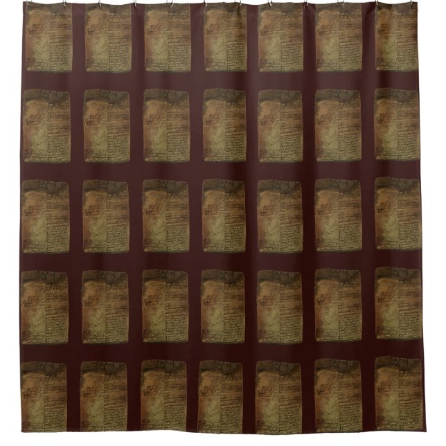 Ancient Sumerian Babylonian Cuneiform Shower Curtain (Front)