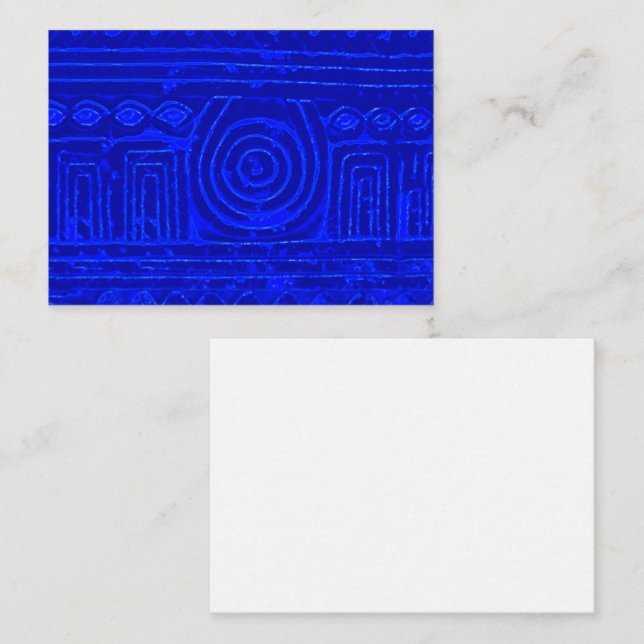 Ancient Sumerian Mesopotamian Pattern Blue Enclosure Card (Front/Back)