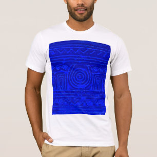 Ancient Sumerian Mesopotamian Pattern Blue T-Shirt