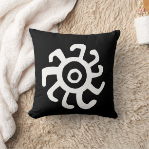 ancient sun idol geoglyph symbol petroglyph amerin throw pillow