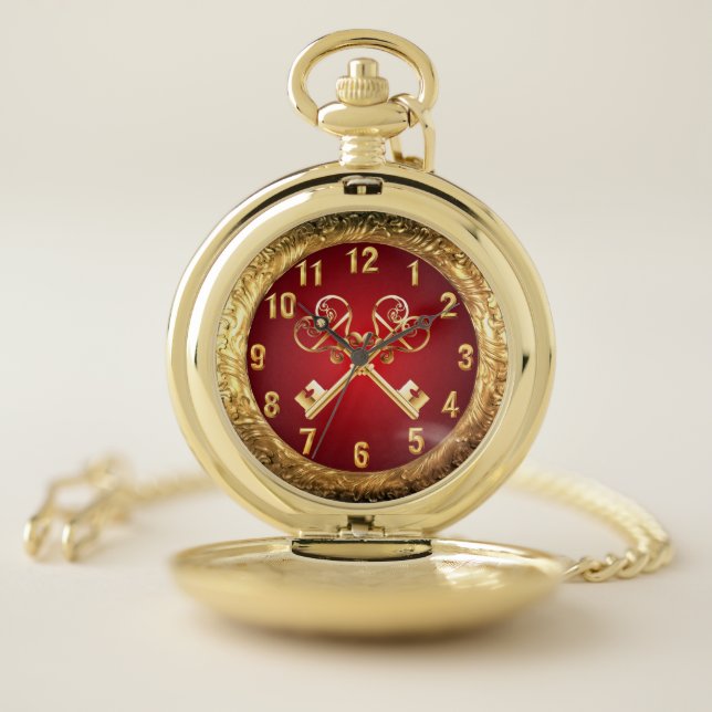 Ancient Symbol ~ Many Meanings ~ Crossed  Keys Pocket Watch (Inside)