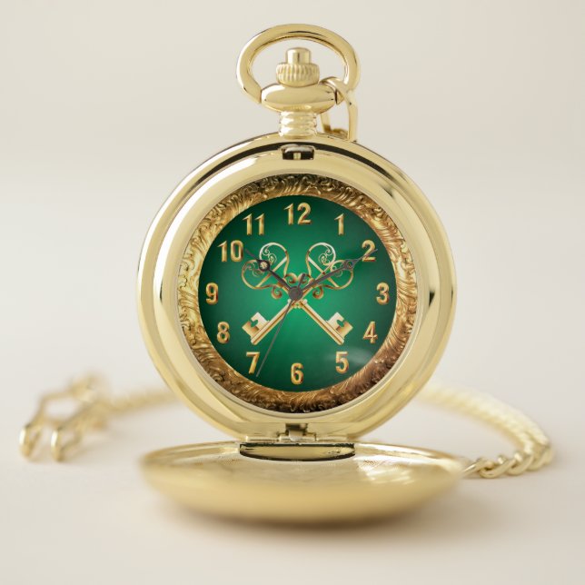 Ancient Symbol ~ Many Meanings ~ Crossed  Keys Pocket Watch (Inside)