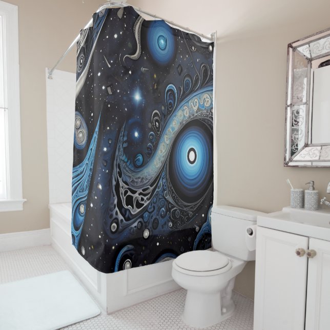 Ancient symbols pattern in vibrant Abstract Design Shower Curtain (In Situ)