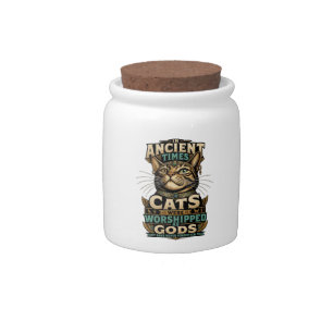 Ancient Tabby Cat Attitude Candy Jar