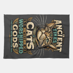 Ancient Tabby Cat Attitude Kitchen Towel