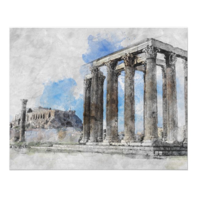 Ancient Temple of Zeus Athens Photo Print  (Front)