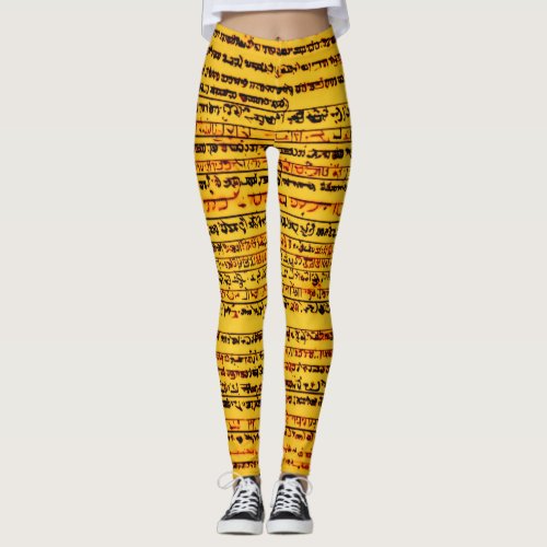 Ancient Text leggings yellow color Girls 