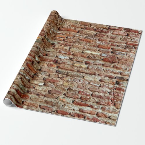 Ancient Textured Brick Wall of Lal Killa Indiaaged Wrapping Paper