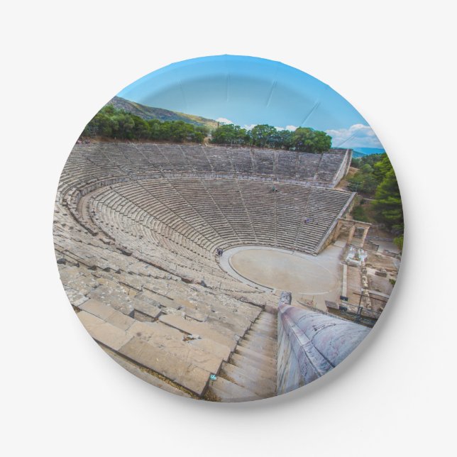Ancient Theater Epidaurus Greece Paper Plates  (Front)