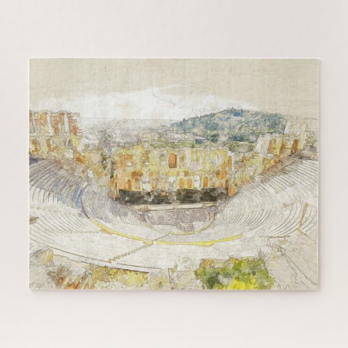Ancient theater of Athens Greece Jigsaw Puzzle