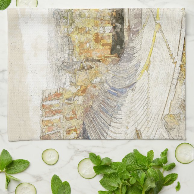 Ancient Theater of Athens Greece Kitchen Towel  (Folded)