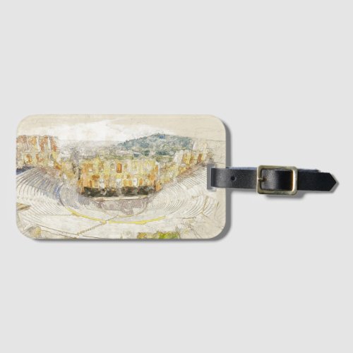 Ancient theater of Athens Greece Luggage Tag