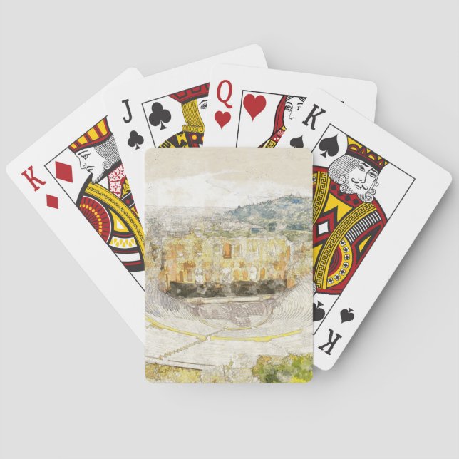 Ancient Theater of Athens Greece Poker Cards  (Back)