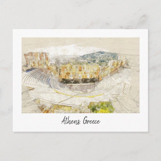 Ancient Theater of Athens Postcard – Classic Greek (Front)