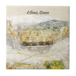 Ancient Theatre of Herodion Athens Ceramic Tile