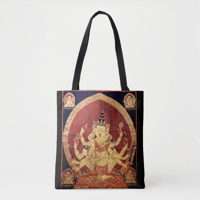 Ancient Tibetan Tapestry Tote Bag (Front)