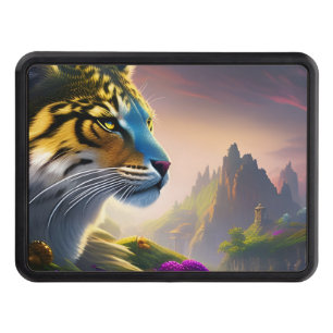 Ancient Tiger Surveys his kingdom-Purple Flowers Hitch Cover