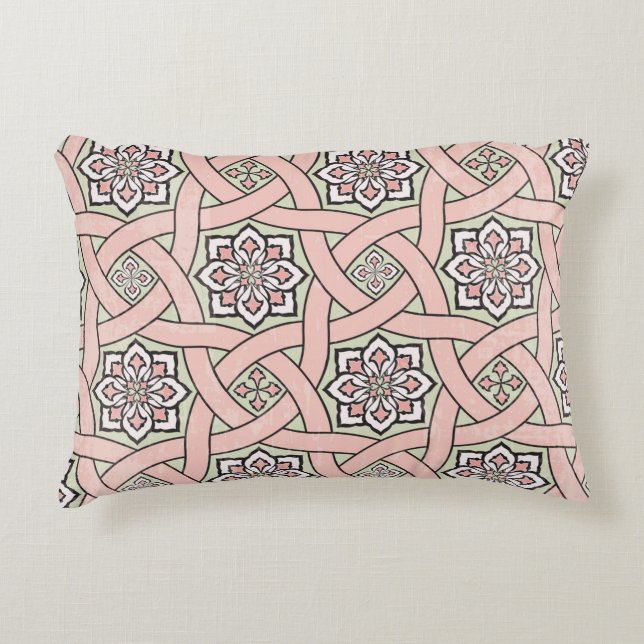 Ancient tile ornamental background,seamless patter accent pillow (Front)