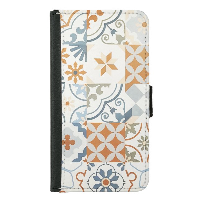 Ancient Tiles: Textured Background Pattern Samsung Galaxy Wallet Case (Front)