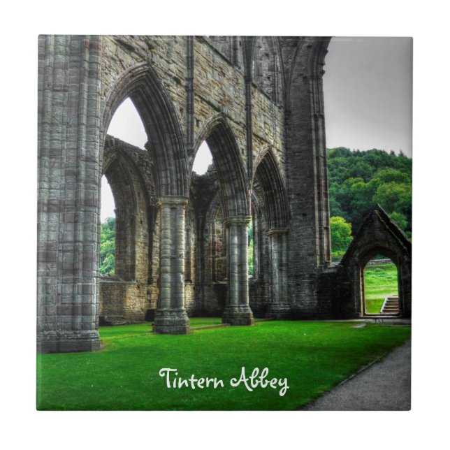 Ancient Tintern Abbey, Cistercian Monastery, Wales Ceramic Tile (Front)