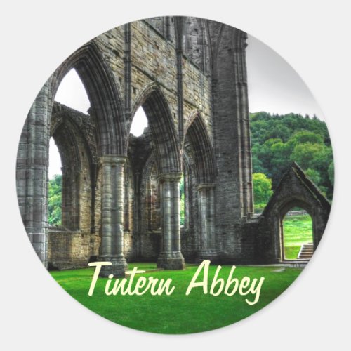 Ancient Tintern Abbey Cistercian Monastery Wales Classic Round Sticker
