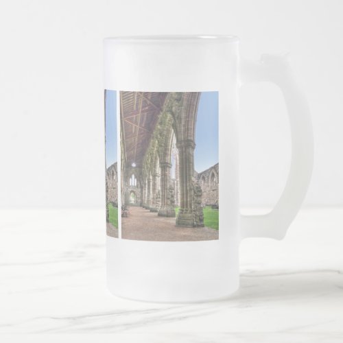 Ancient Tintern Abbey Cistercian Monastery Wales Frosted Glass Beer Mug