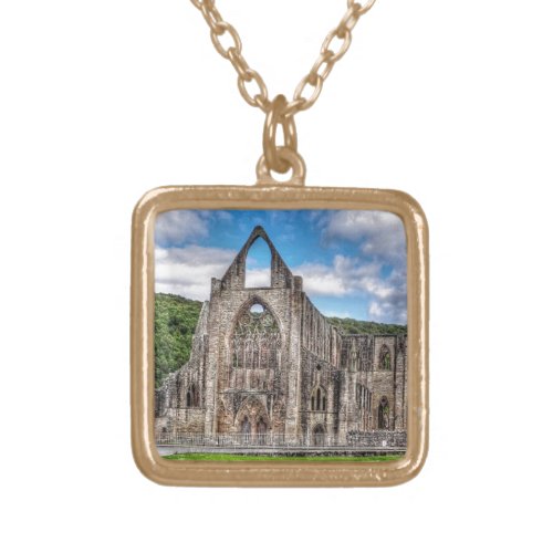 Ancient Tintern Abbey Cistercian Monastery Wales Gold Plated Necklace