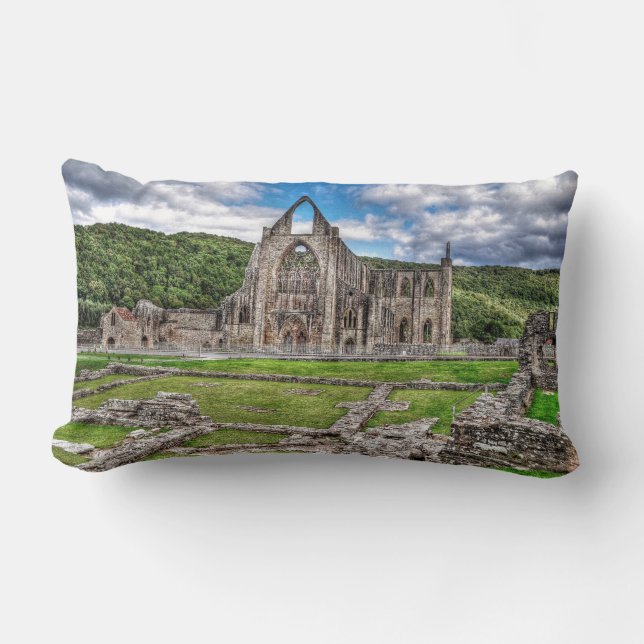 Ancient Tintern Abbey, Cistercian Monastery, Wales Lumbar Pillow (Front)