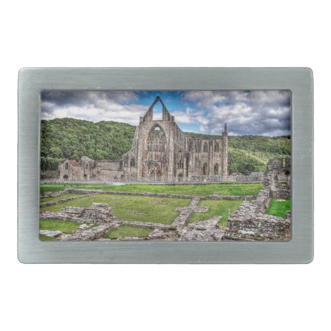 Ancient Tintern Abbey, Cistercian Monastery, Wales Rectangular Belt Buckle (Front)