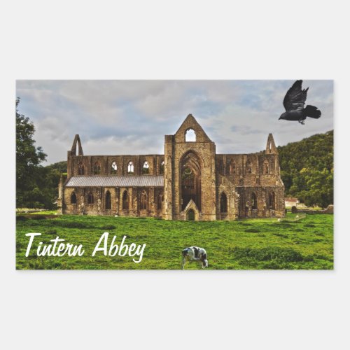 Ancient Tintern Abbey Cistercian Monastery Wales Rectangular Sticker