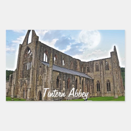 Ancient Tintern Abbey Cistercian Monastery Wales Rectangular Sticker