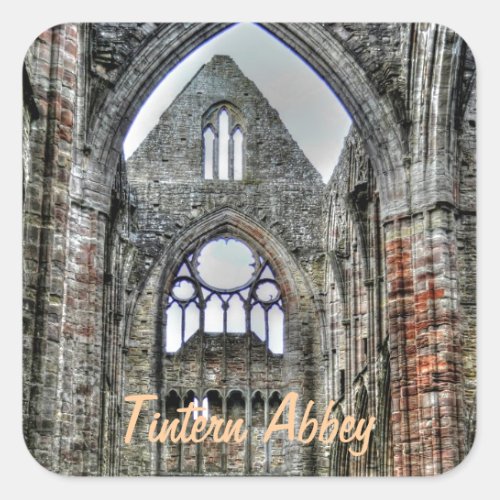 Ancient Tintern Abbey Cistercian Monastery Wales Square Sticker