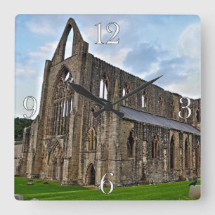 Ancient Tintern Abbey, Cistercian Monastery, Wales Square Wall Clock