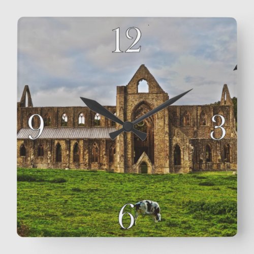 Ancient Tintern Abbey Cistercian Monastery Wales Square Wall Clock