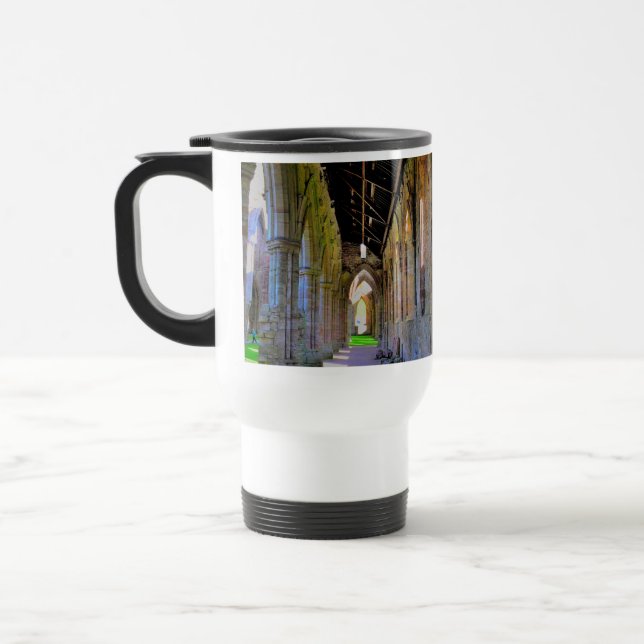 Ancient Tintern Abbey, Cistercian Monastery, Wales Travel Mug (Left)