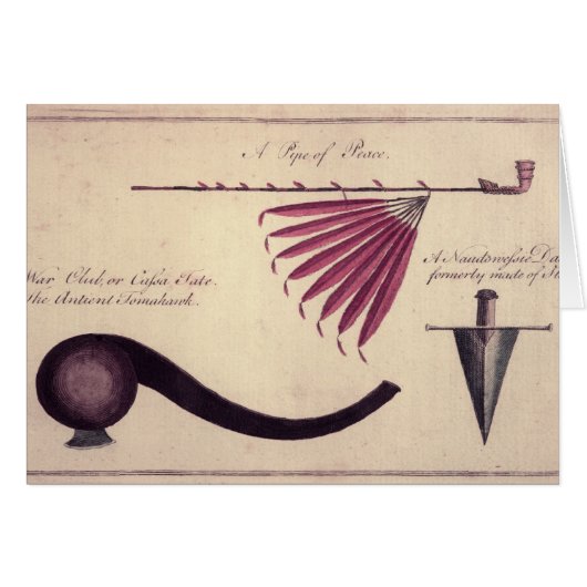Ancient tomahawk, peace pipe and dagger, c.1590 cards (Front Horizontal)