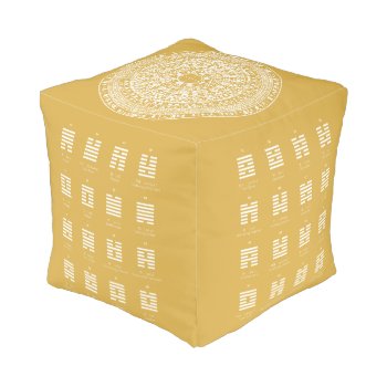 Ancient Tools Yellow Pouf by OmThatLife at Zazzle