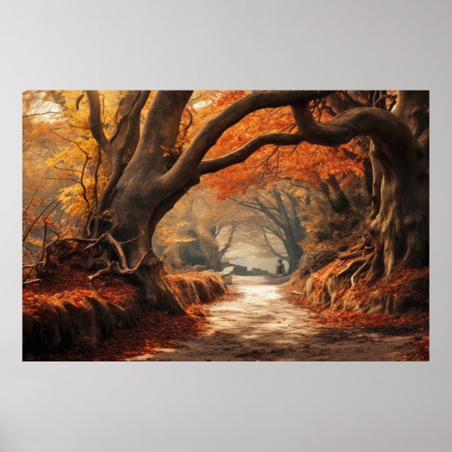 Ancient Tree Mystic Serene Landscape  Poster (Front)